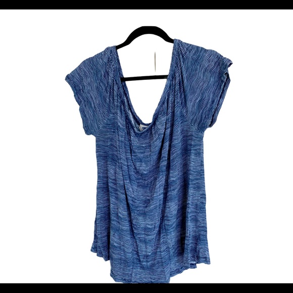 Blue & White casual blouse - Picture 1 of 6